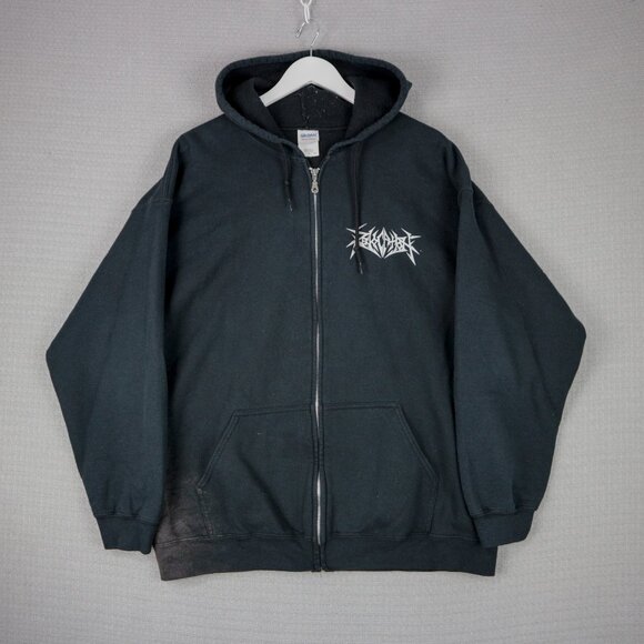 Revocation Justice Band Tour Zip Up Hoodie Bleach Design Mens XL Metal - Picture 2 of 7